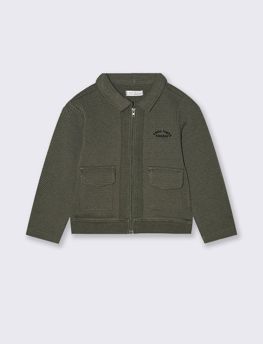 Felpa giubbotto elegante e alla moda - Verde militare