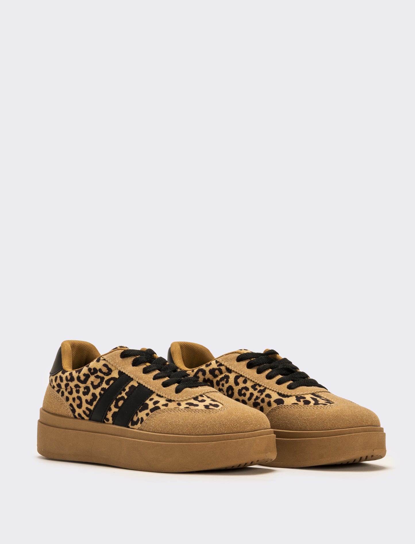 Sneakers leopardata da donna - Cammello