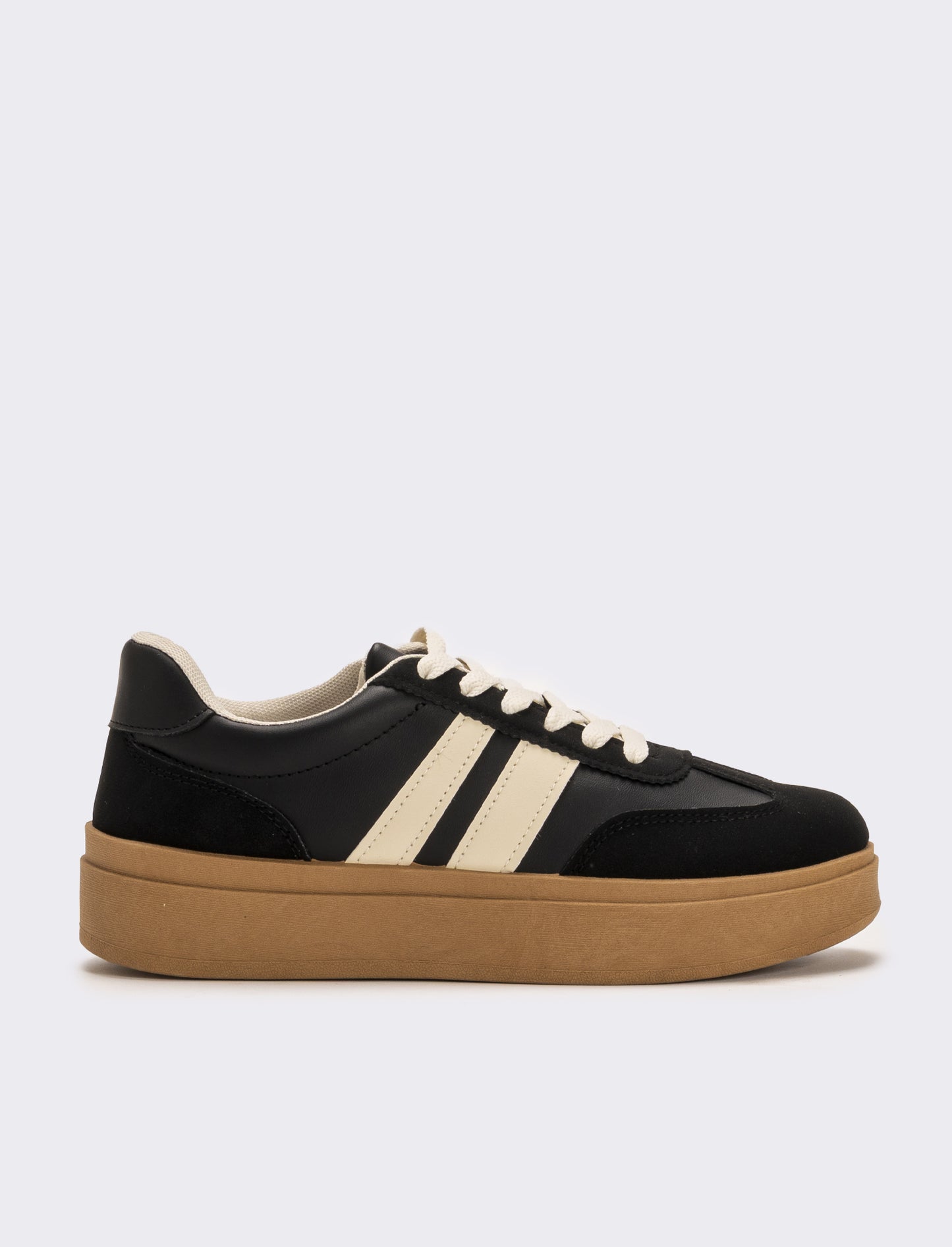 Sneakers con plateau da donna - Nero