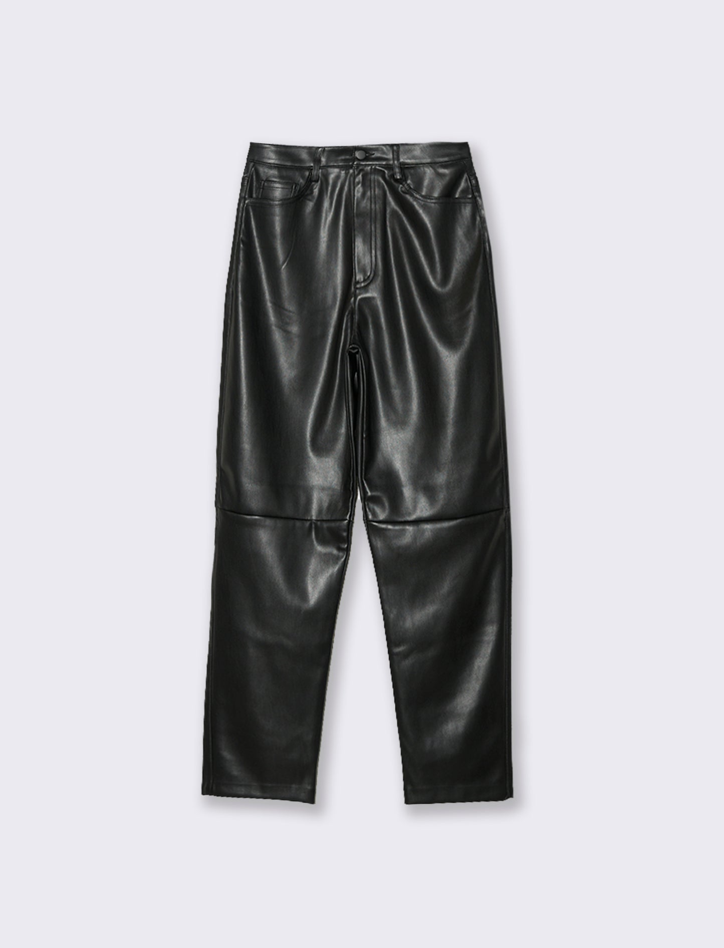 PANTALONE IN TESSUTO EFFETTO PELLE - Nero