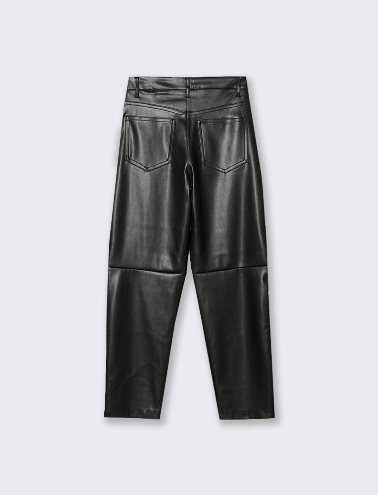 PANTALONE IN TESSUTO EFFETTO PELLE - Nero