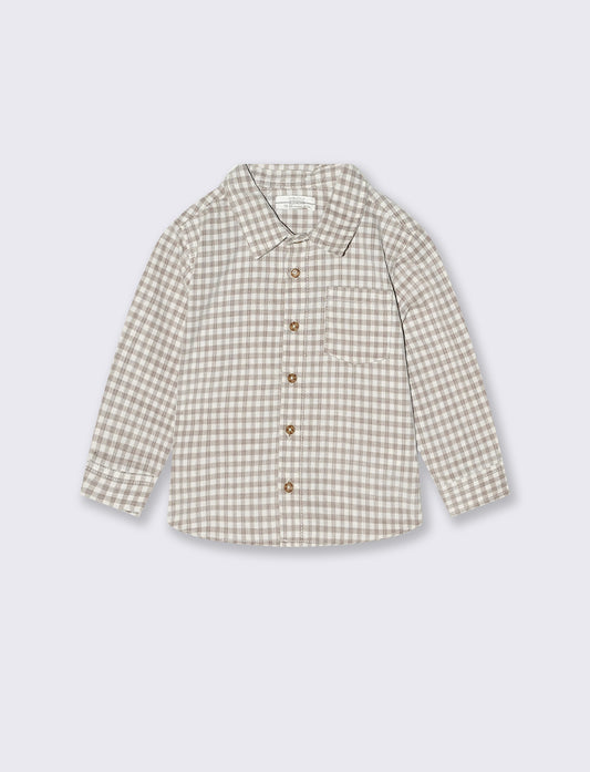 Camicia a quadretti in velluto a coste - Fantasia