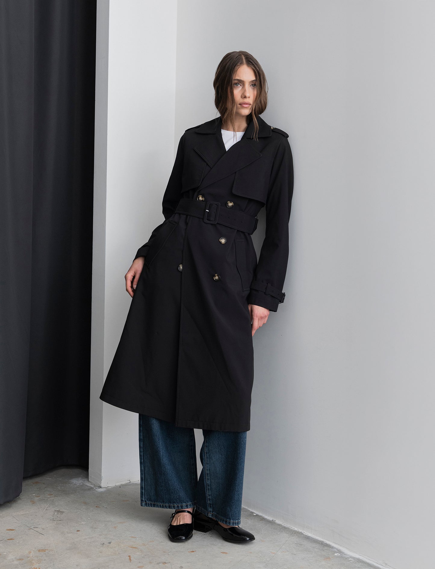 TRENCH CON CINTURA - Nero