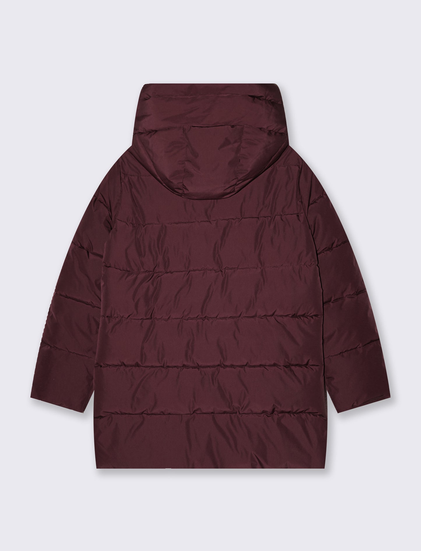 Giaccone lungo con cappuccio elegante - Bordeaux