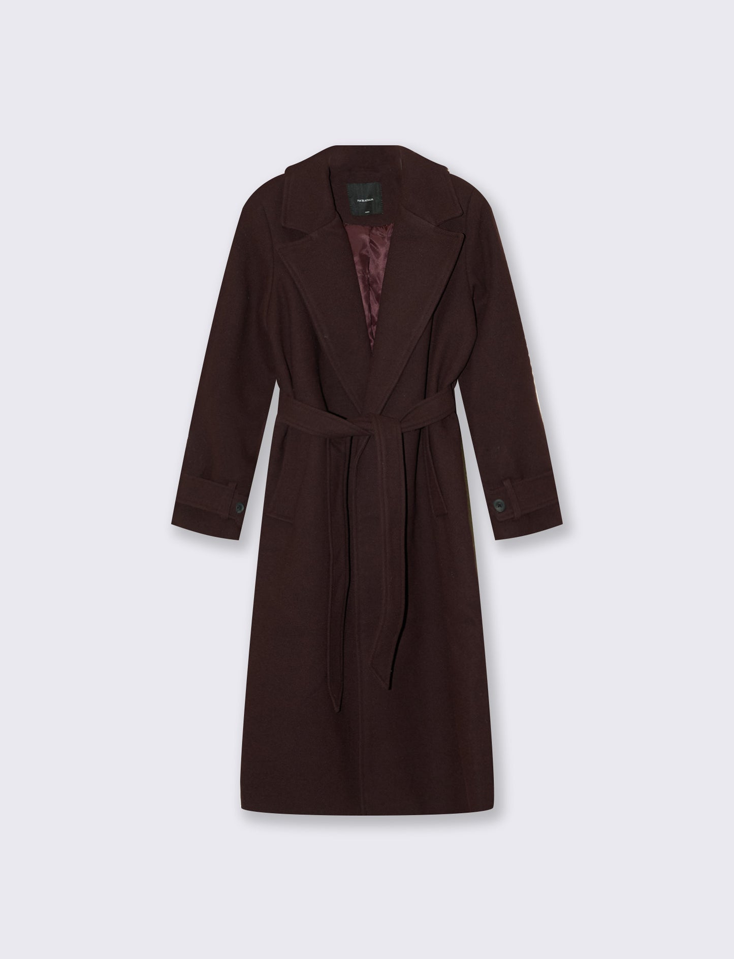 Cappotto doppiopetto con cintura elegante - Bordeaux
