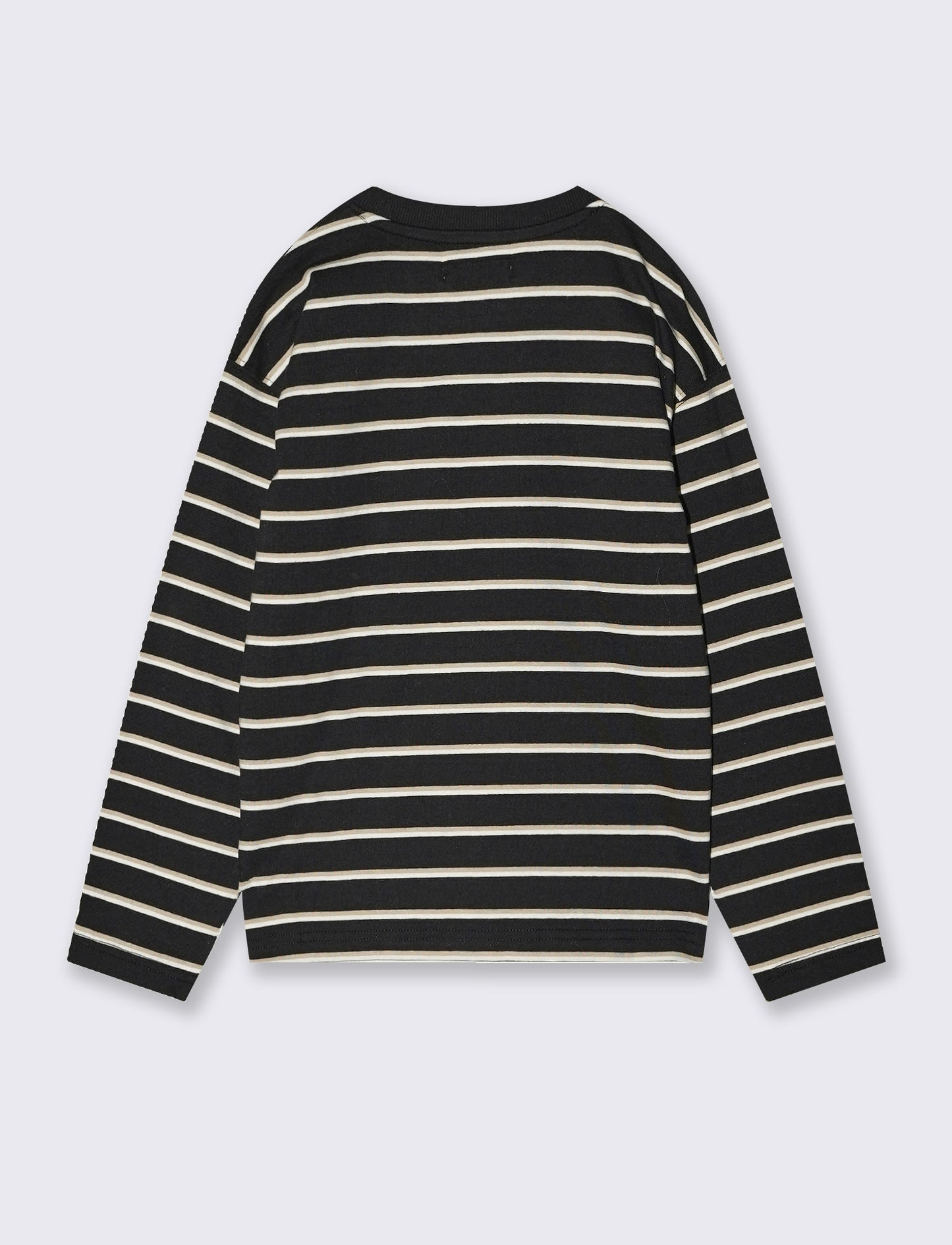Striped Long Sleeve T-Shirt with Embroidery - Pattern
