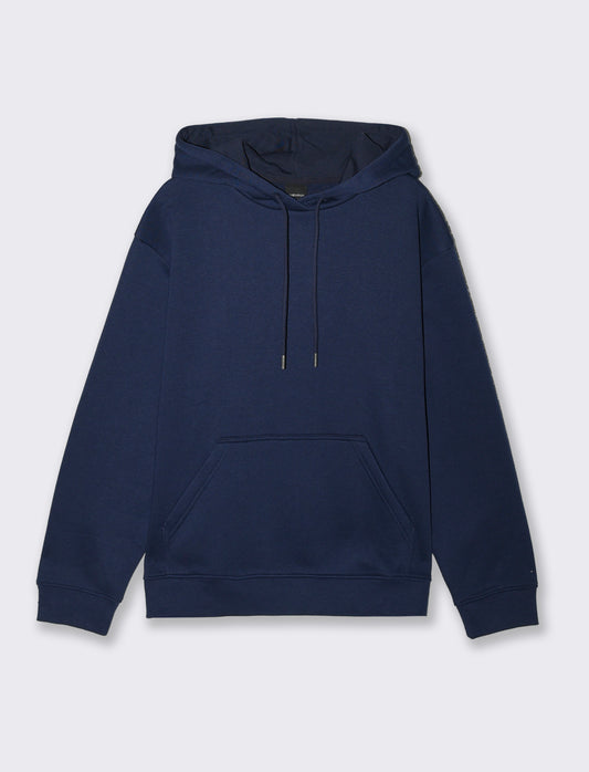 FELPA CON CAPPUCCIO E TASCA A MARSUPIO - Blu