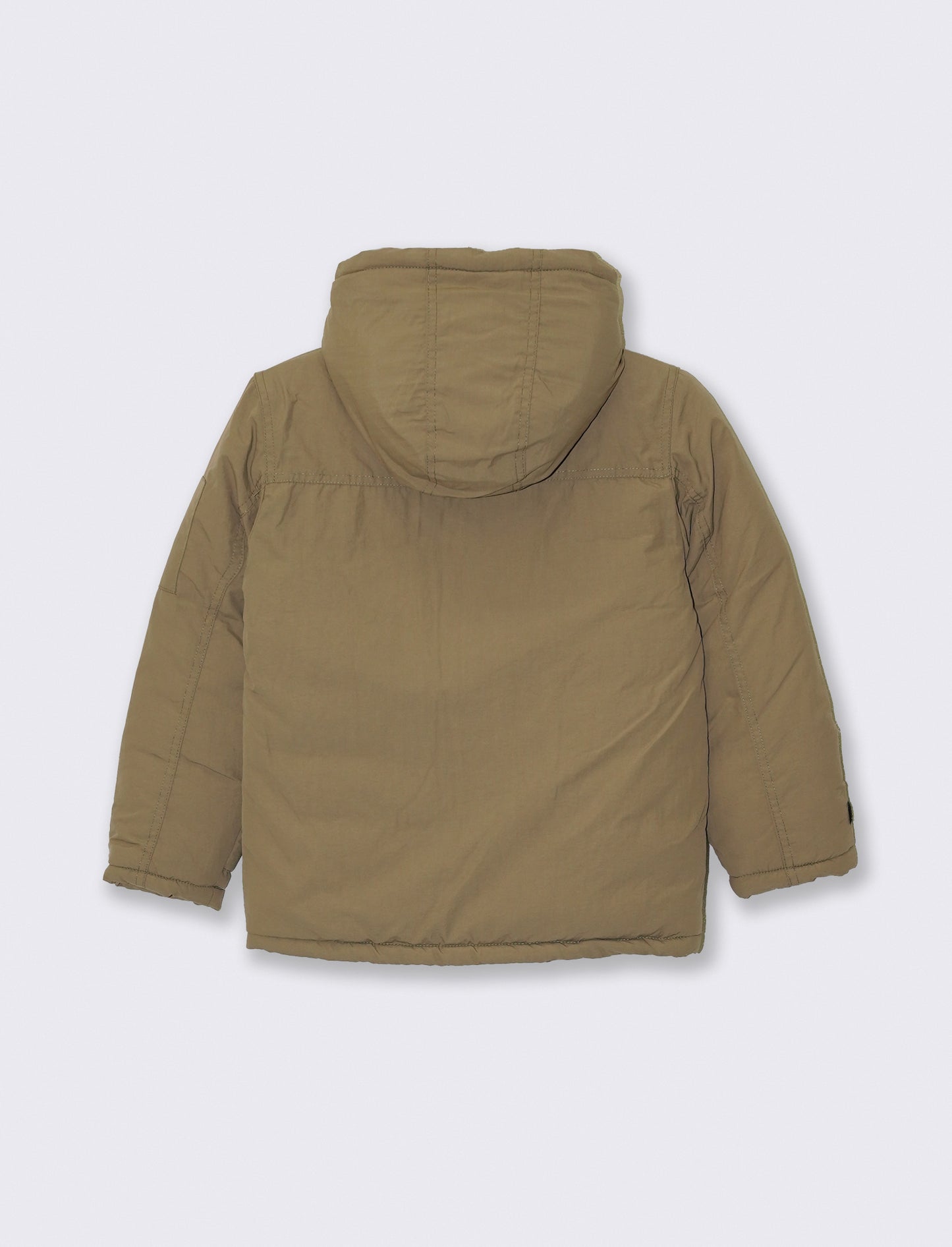 Giaccone con cappuccio e pelliccia calda - Beige