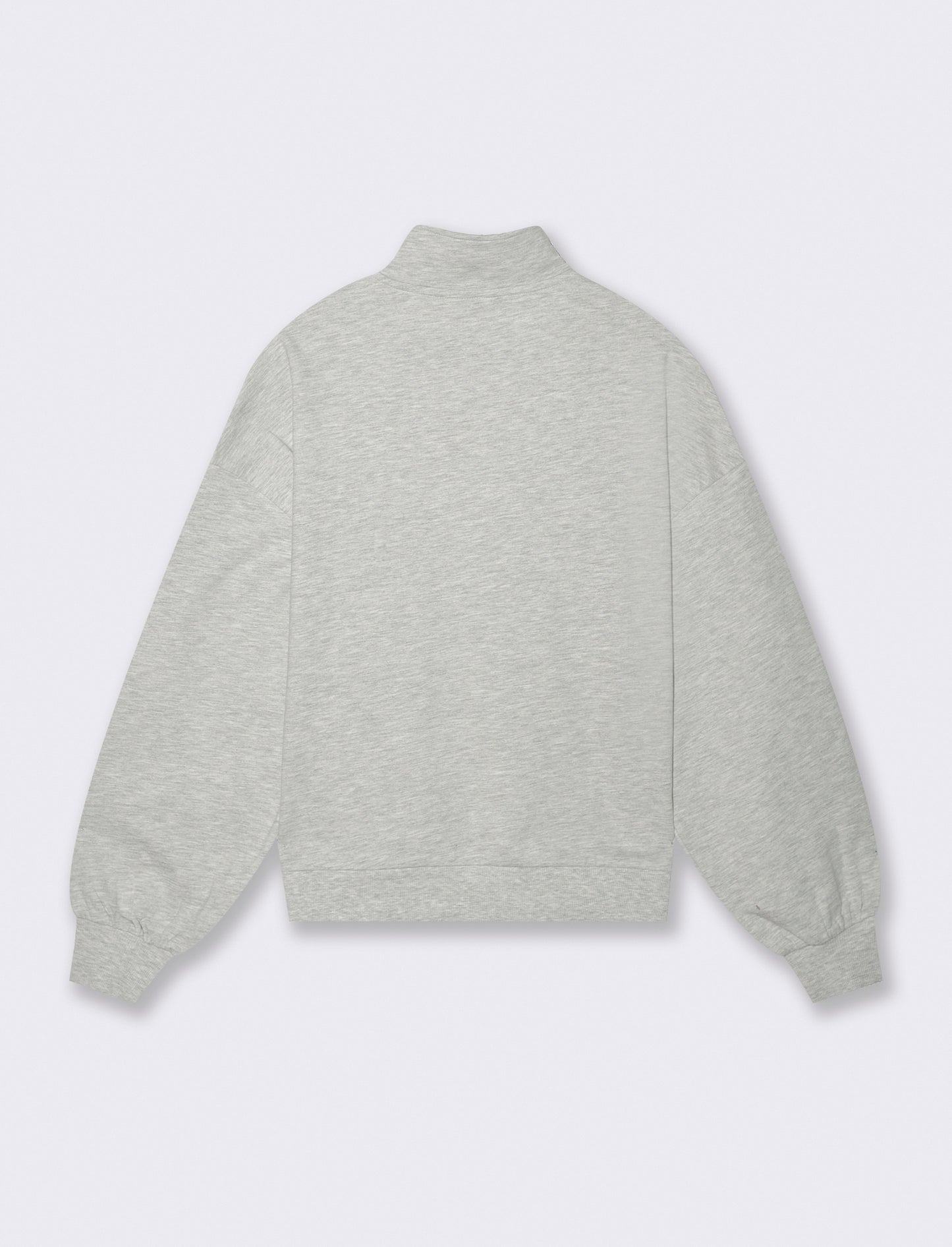 FELPA CON SCOLLO SERAFICO CON ZIP - Grigio chiaro mel.