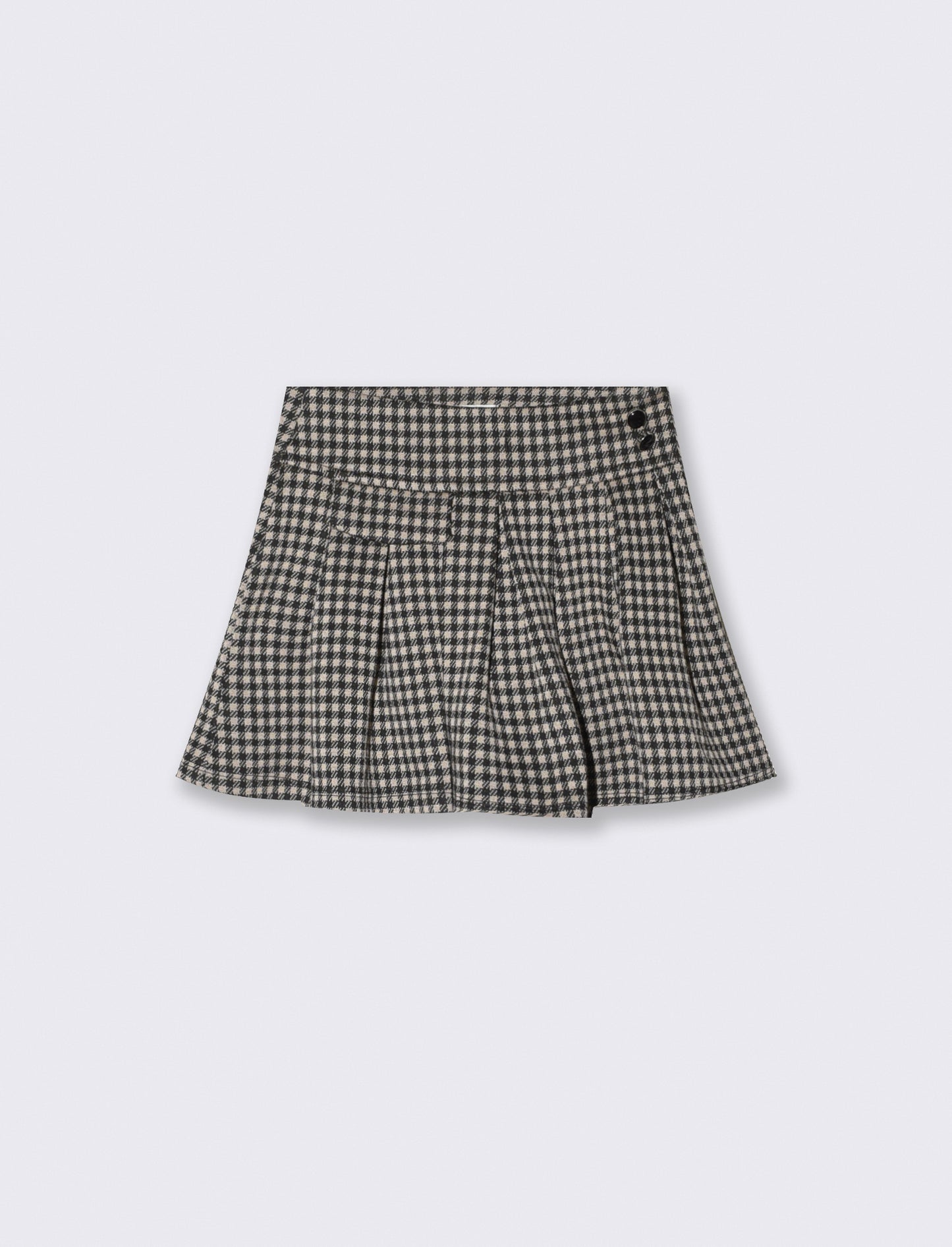 Plaid pleated skirt with buttons - Multicolor