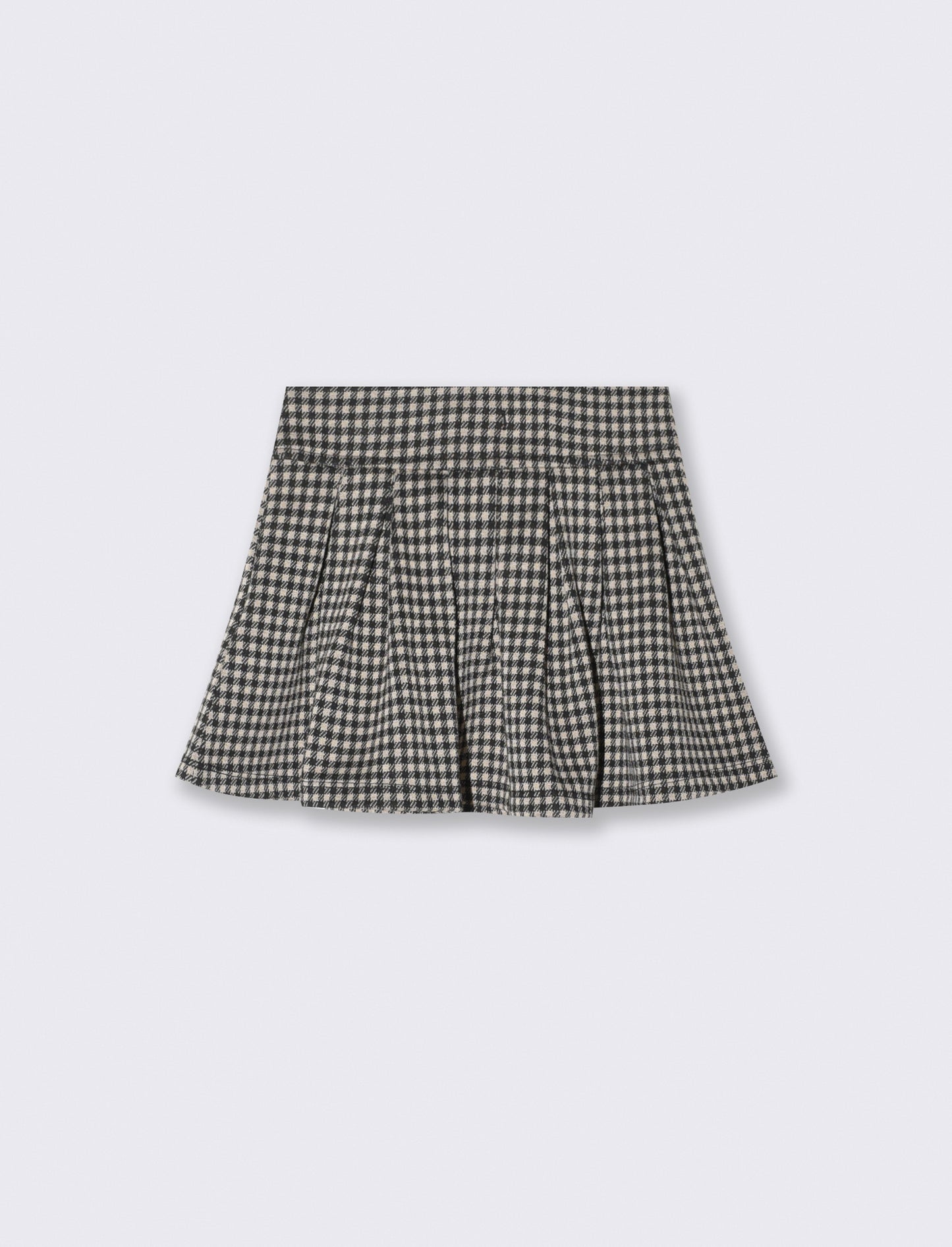 Plaid pleated skirt with buttons - Multicolor
