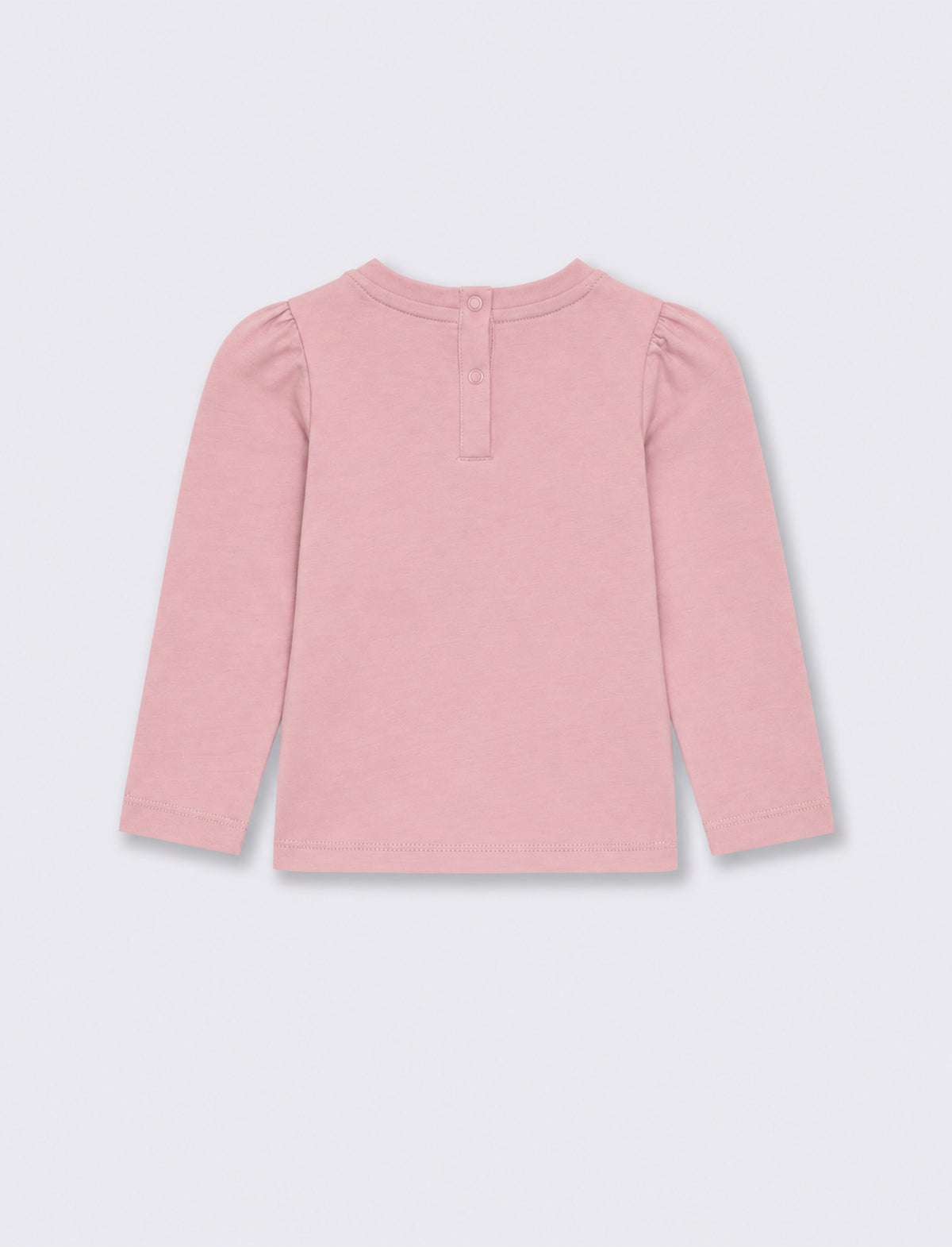 T-shirt manica lunga con stampa borsa - Rosa polvere