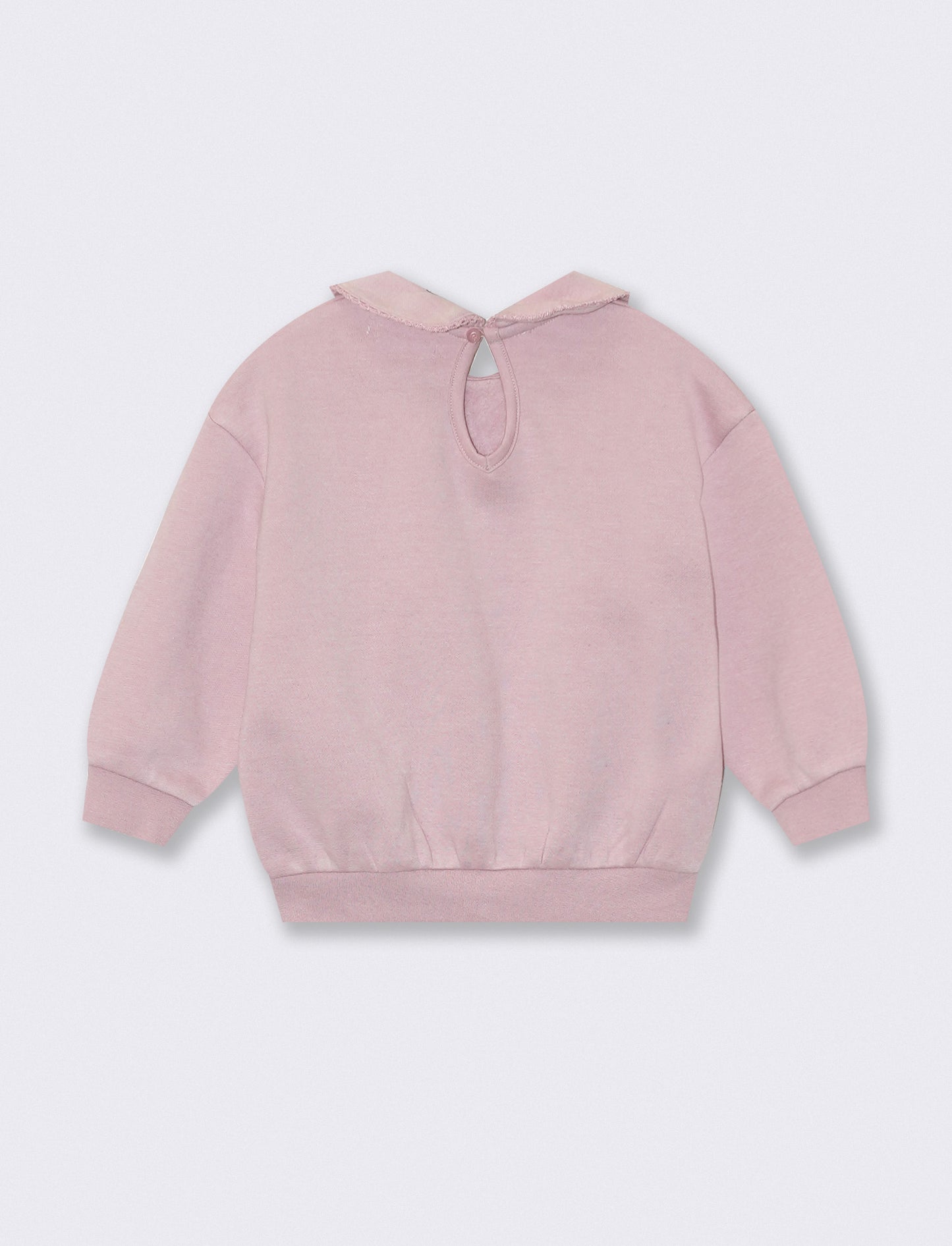 Felpa con colletto e girocollo chic - Rosa polvere