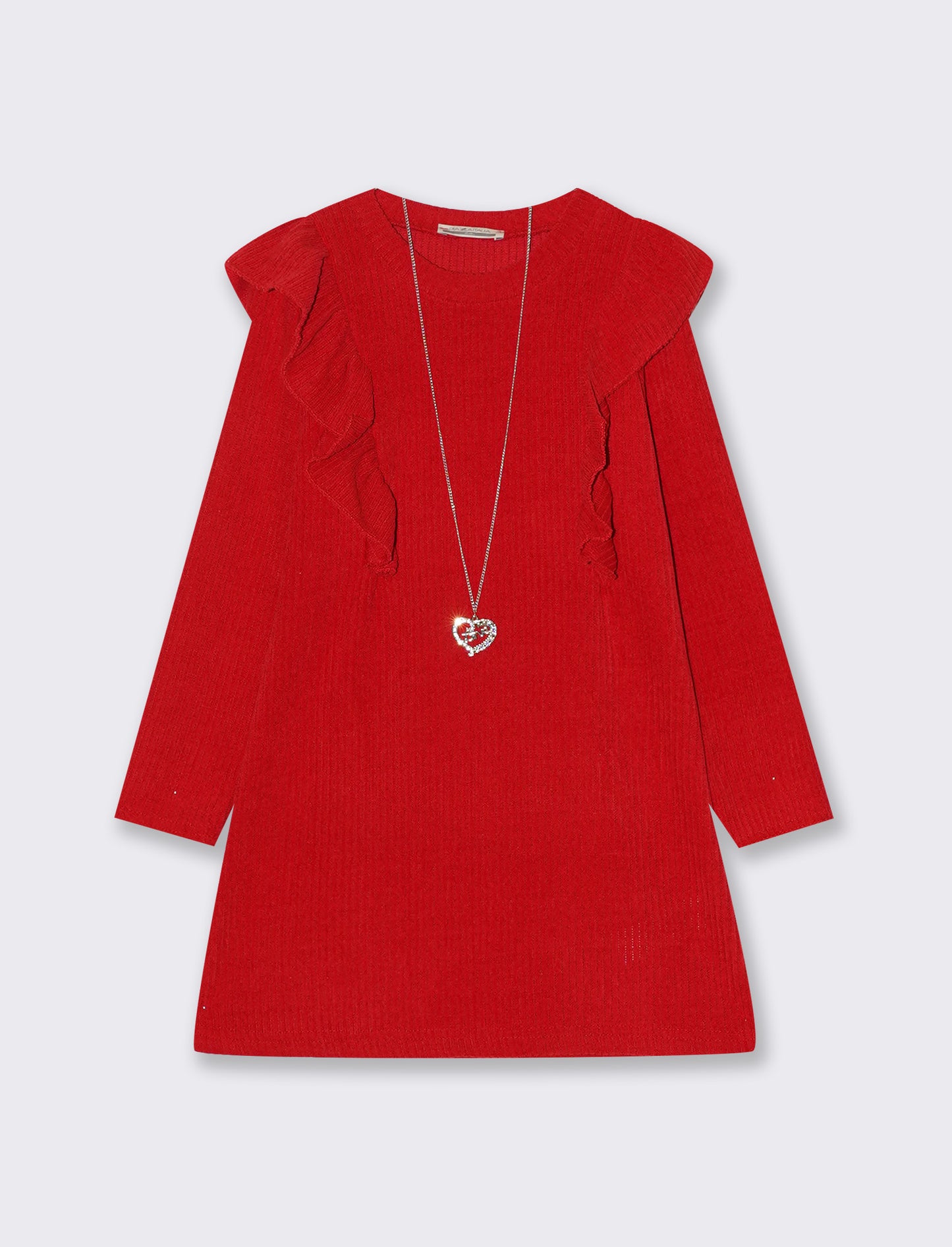 Abito bambina con rouches - Rosso