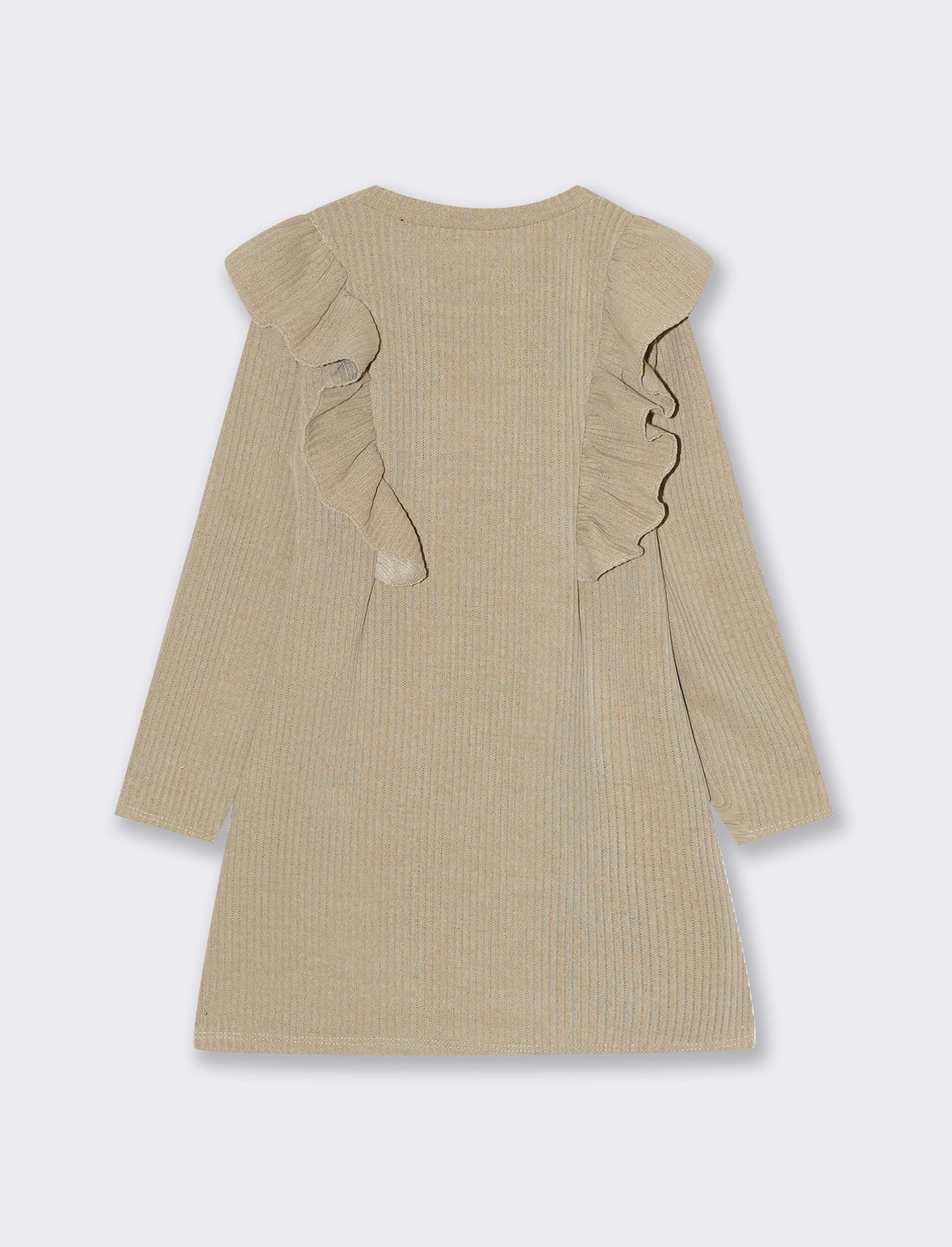 Abito bambina con rouches - Beige