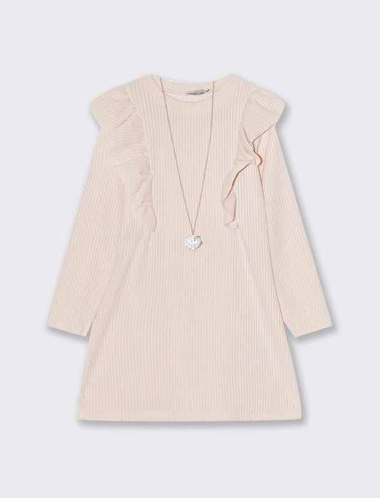 Abito bambina con rouches - Bianco