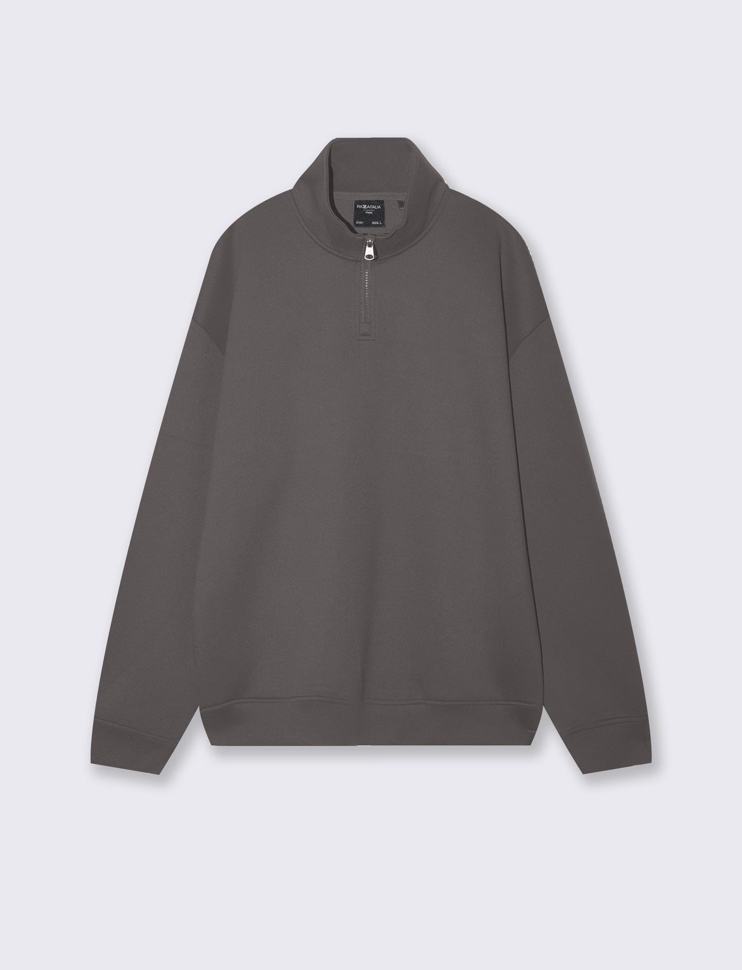 Felpa lupetto zip soft touch relaxed fit - Grigio