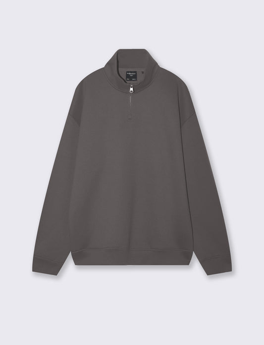 Hooded sweatshirt with zip, soft touch, relaxed fit - Grey