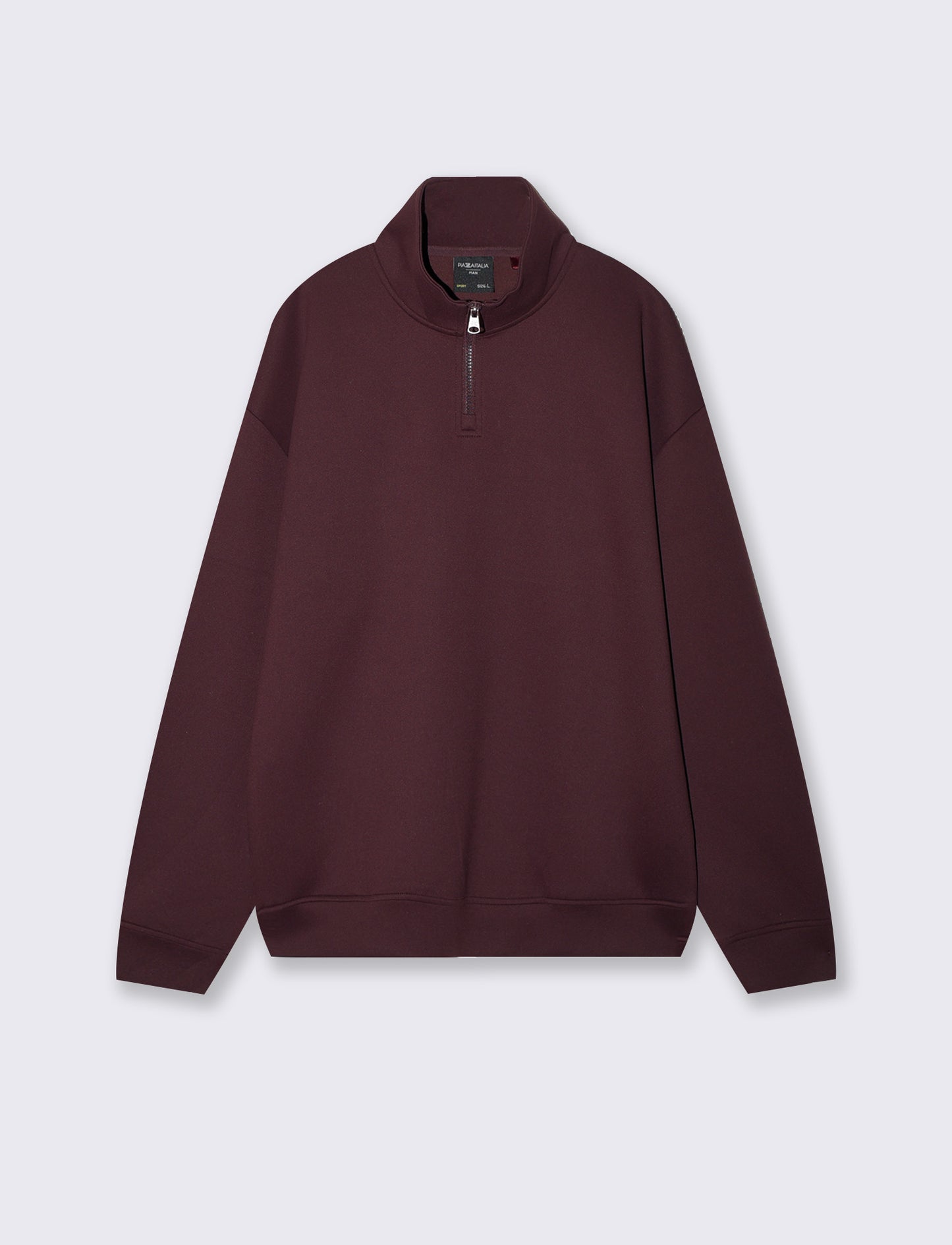 Felpa lupetto zip soft touch relaxed fit - Bordeaux