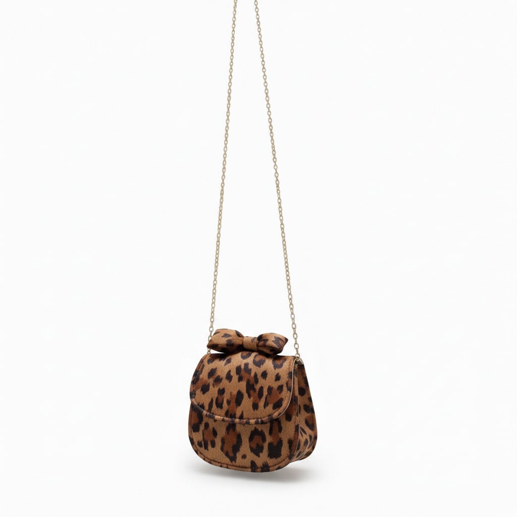 Girls' handbag with flap and bow - Animalier