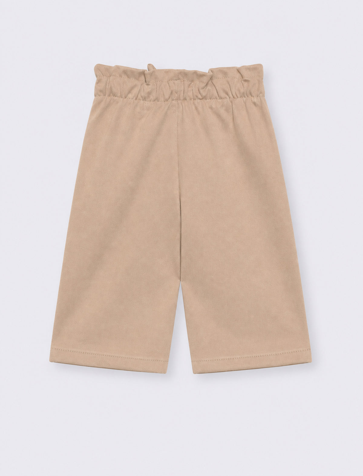 Pantaloni larghi con cintura e fiocco - Beige