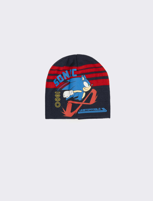 Cappello cuffia ragazzo sonic e spiderman - Rosso