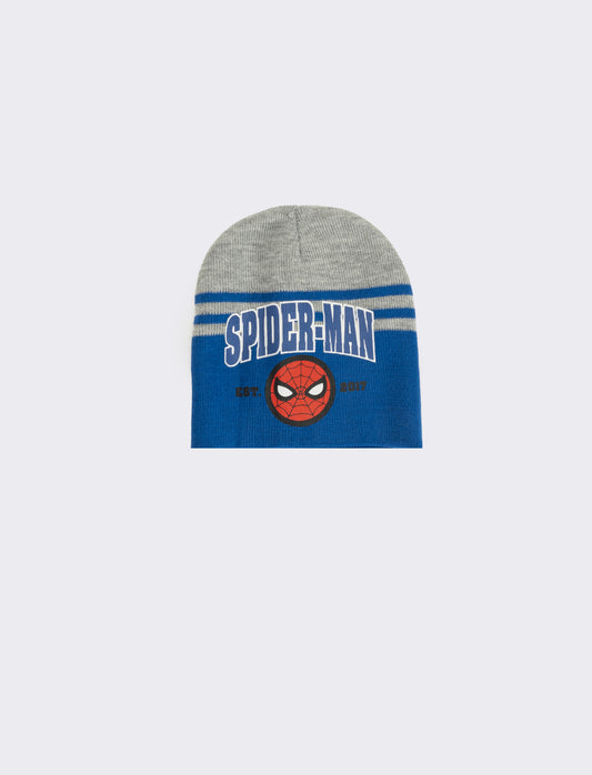 Cappello cuffia ragazzo sonic e spiderman - blu-grigio