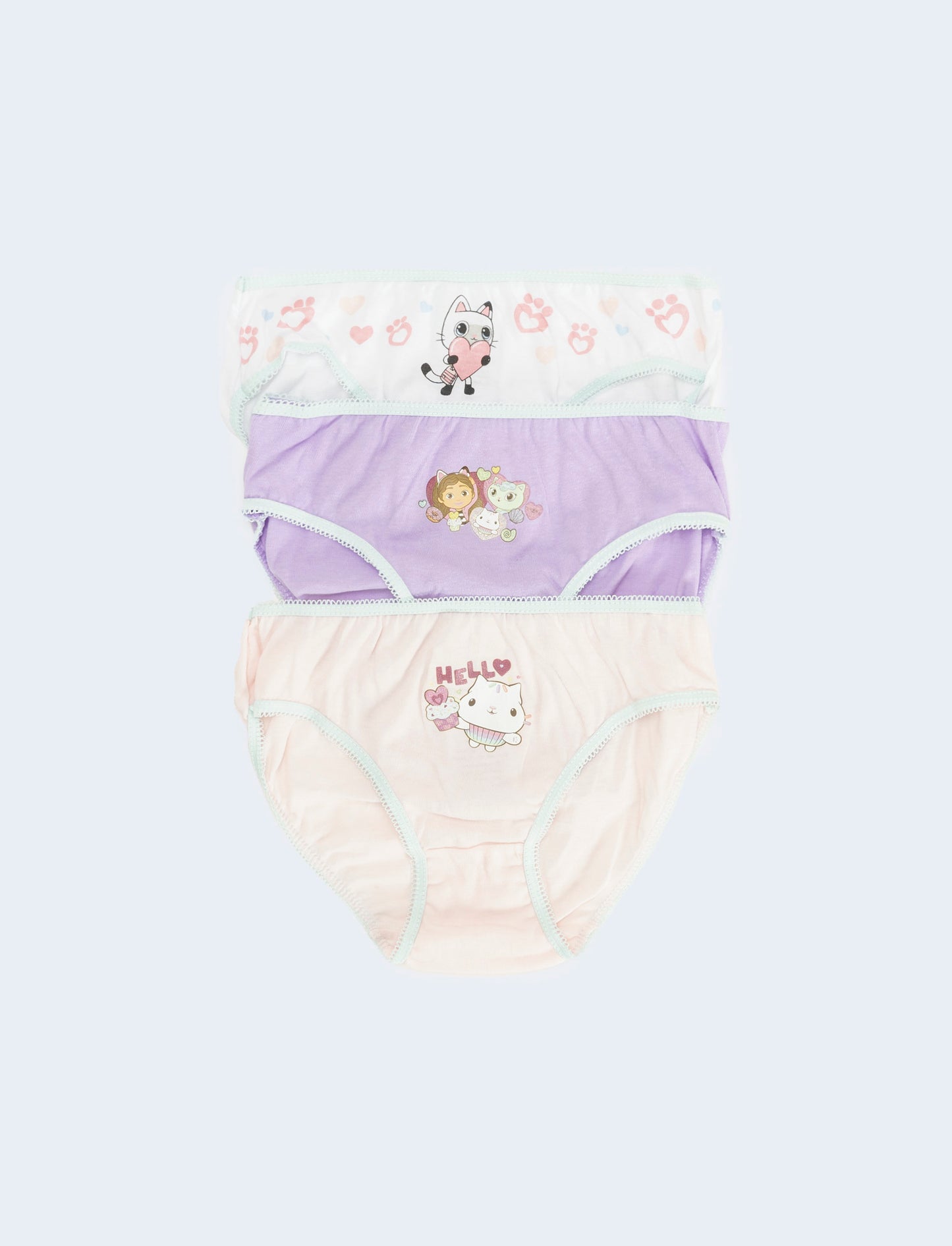 Tris slip bambina stitch, gabby e hello kitty - Rosa
