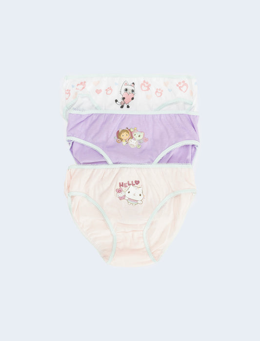 Tris slip bambina stitch, gabby e hello kitty - Rosa