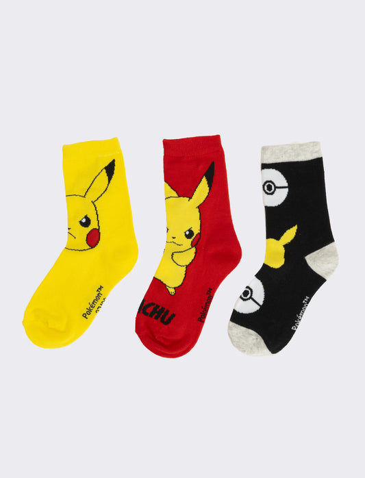 Tris calzini bambino sonic, pokemon, dragonball, spiderman - Giallo