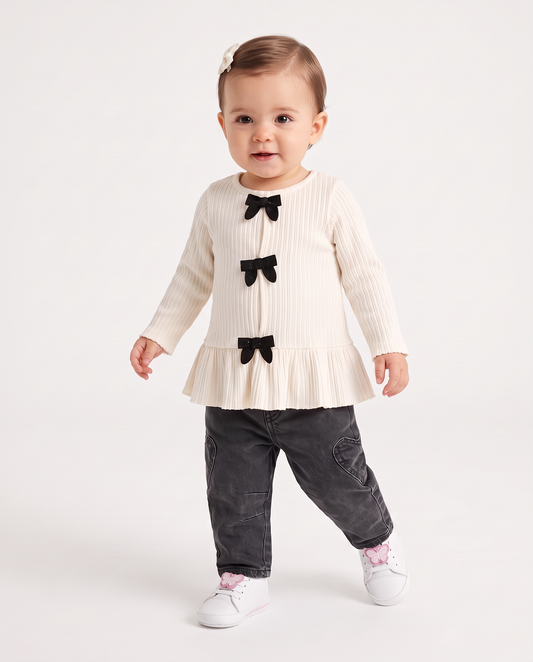 Black cargo jeans with heart pockets - Black