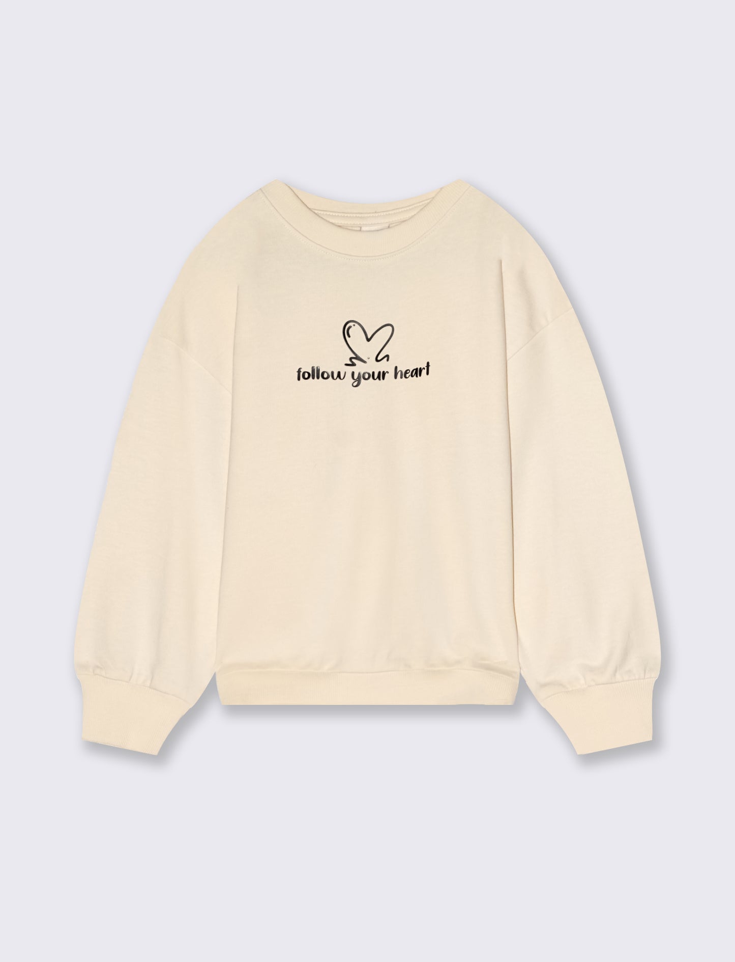 Felpa girocollo in cotone. - Beige