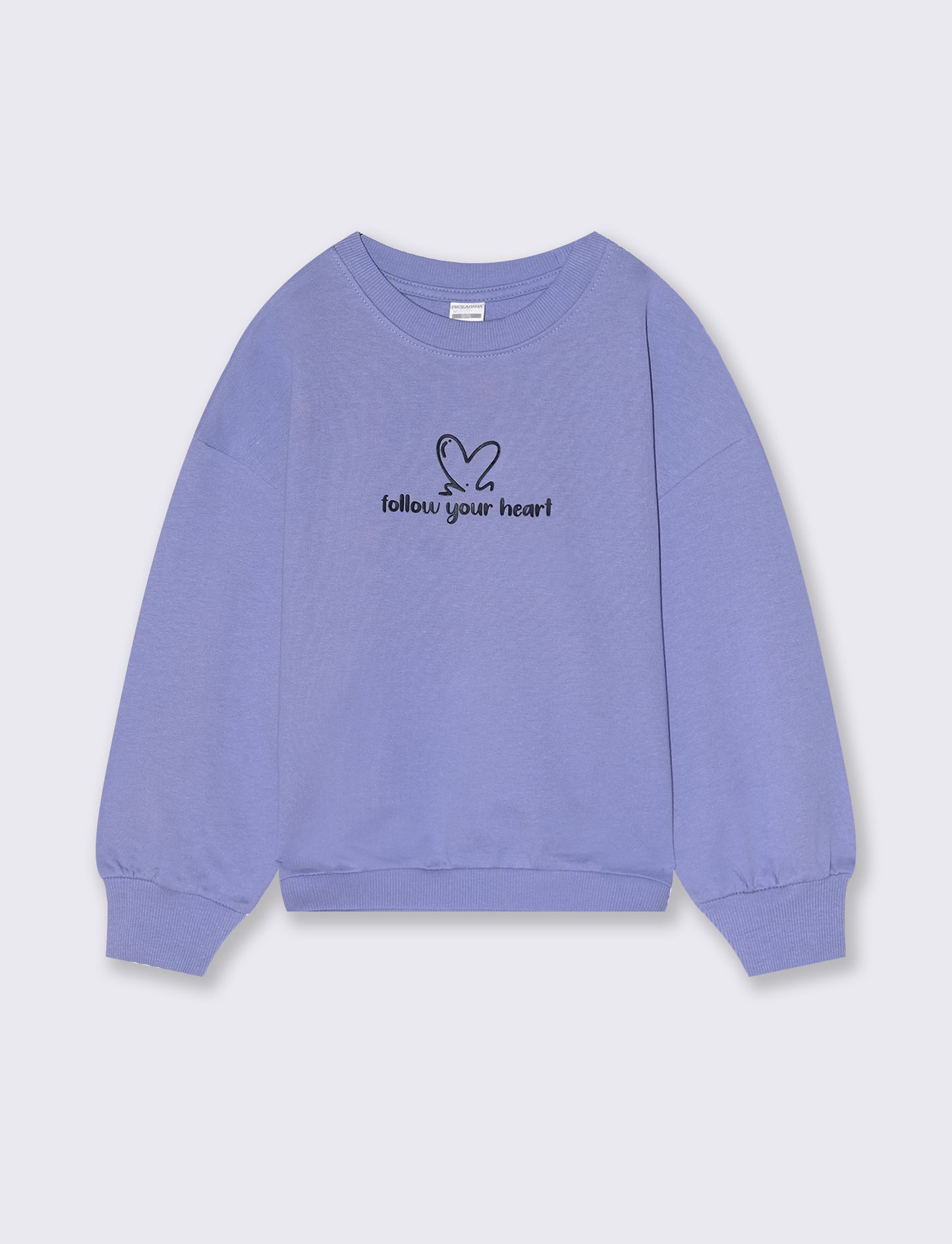 Felpa girocollo in cotone. - Azzurro