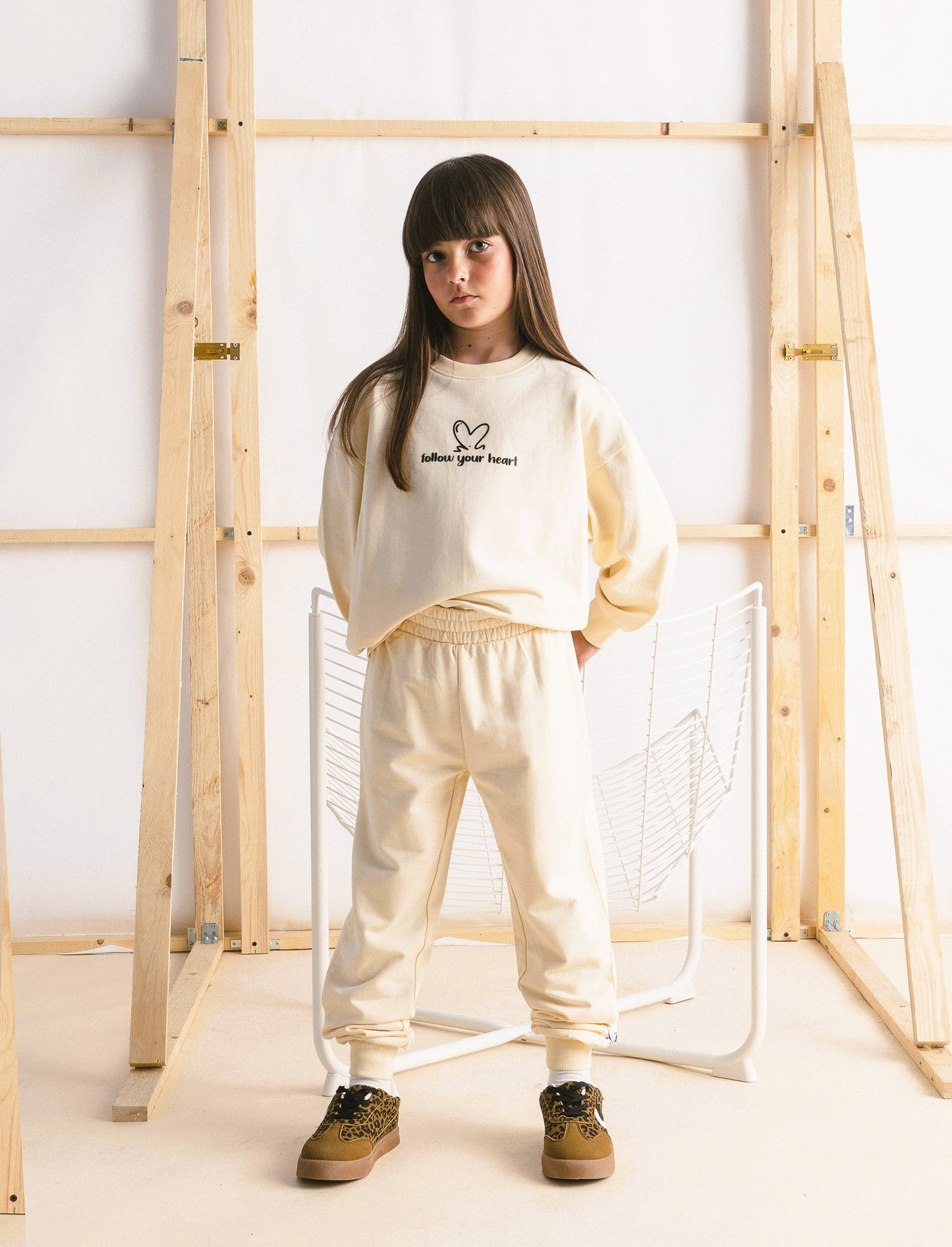 Pantaloni in felpa con elastico - Beige