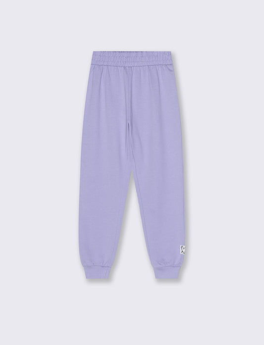 Pantaloni in felpa con elastico - Azzurro