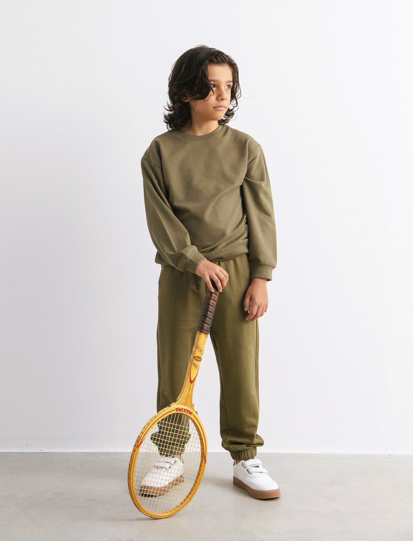 JOGGER in felpa - Verde militare
