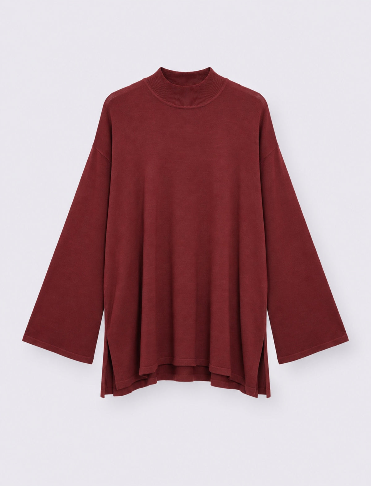Maglia over a manica lunga - Rosso rubino