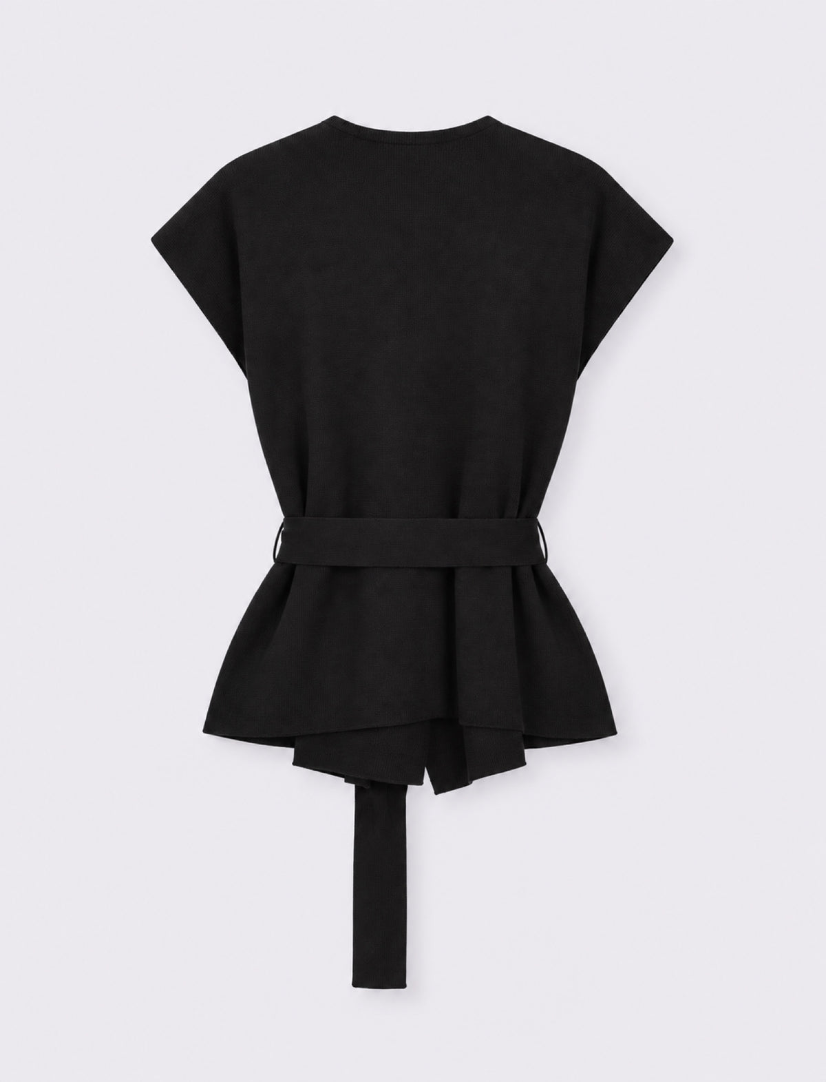 maglia Cardigan aperta con cintura - Nero