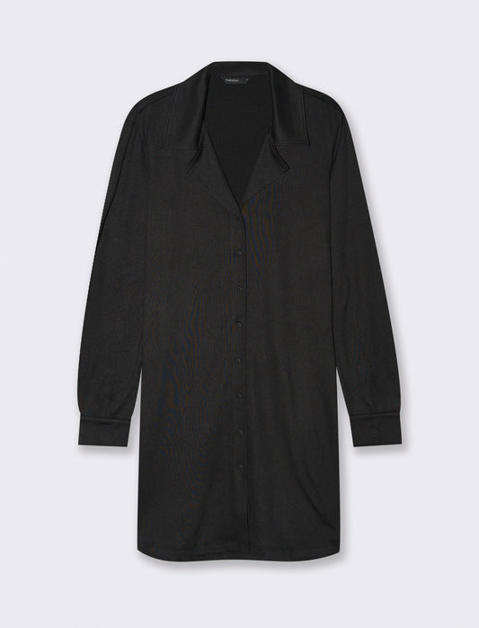 CHEMISIER CORTO IN MAGLINA - Nero