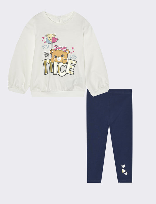 Cordset maglia e leggins - Bianco latte