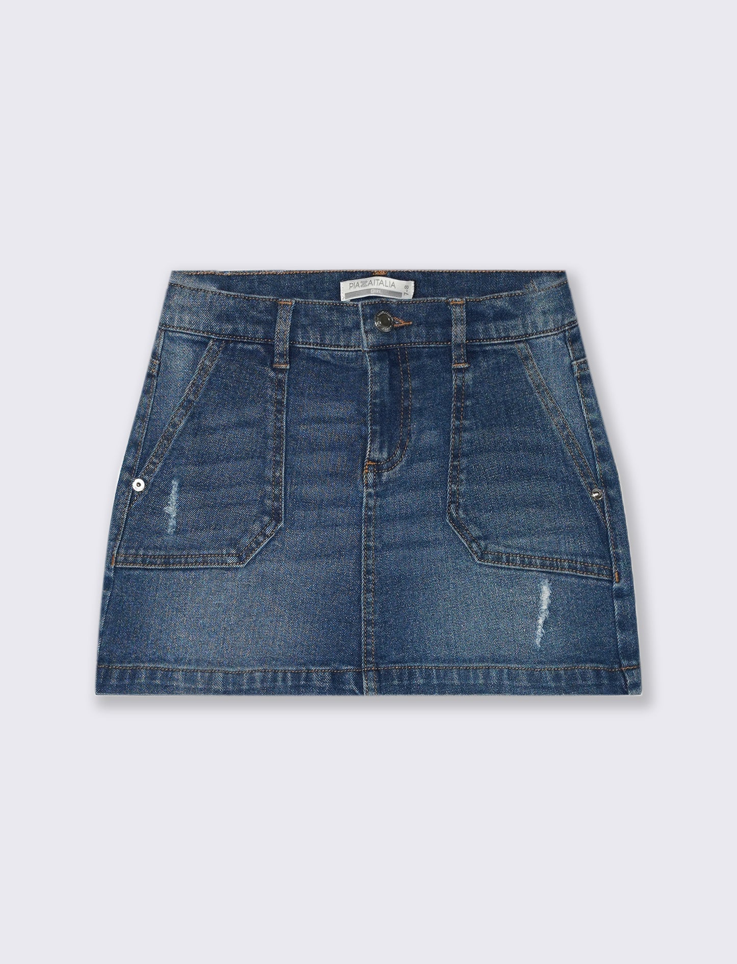 Minigonna elasticizzata in denim. - Denim