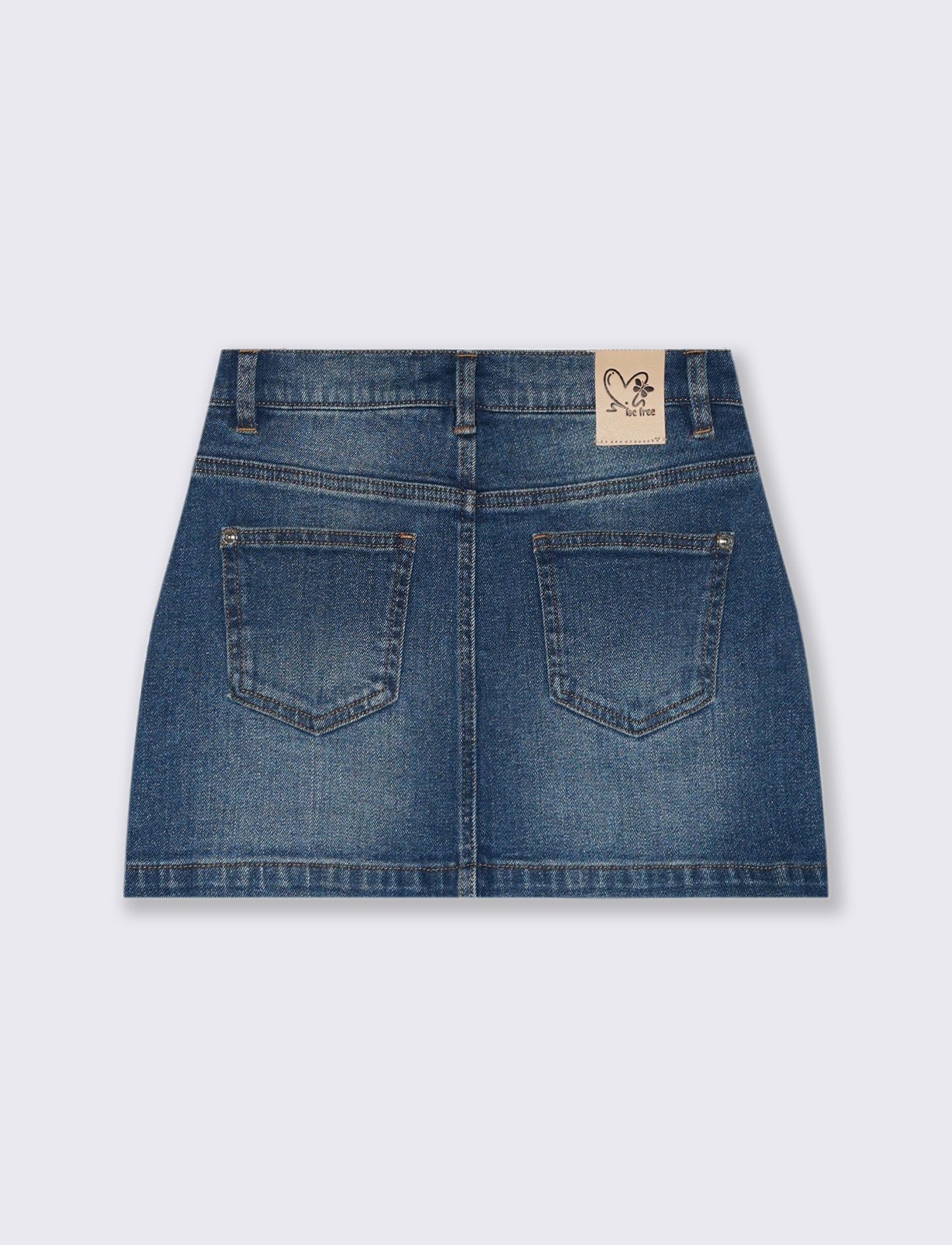 Minigonna elasticizzata in denim. - Denim
