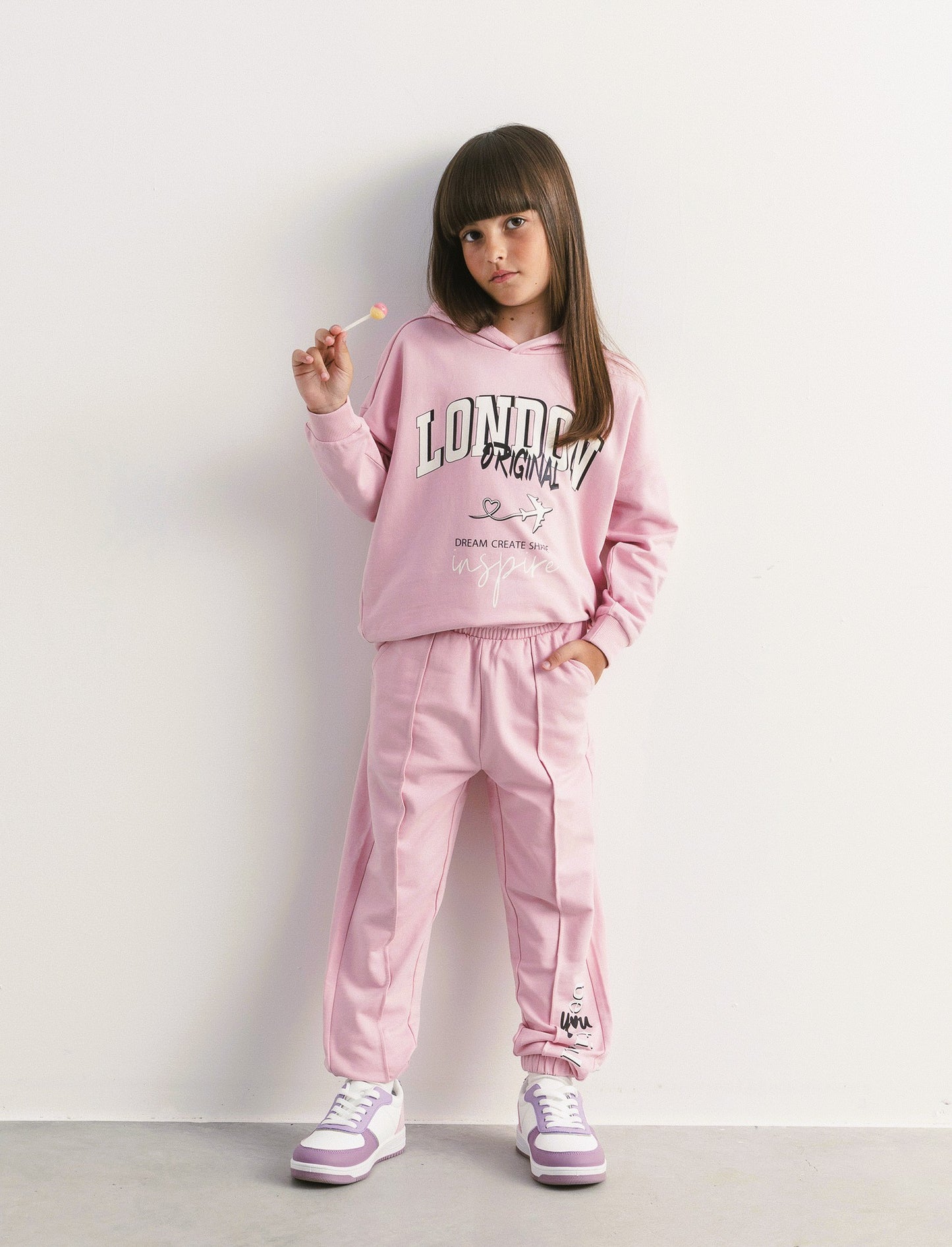 Pantaloni in felpa. - Rosa