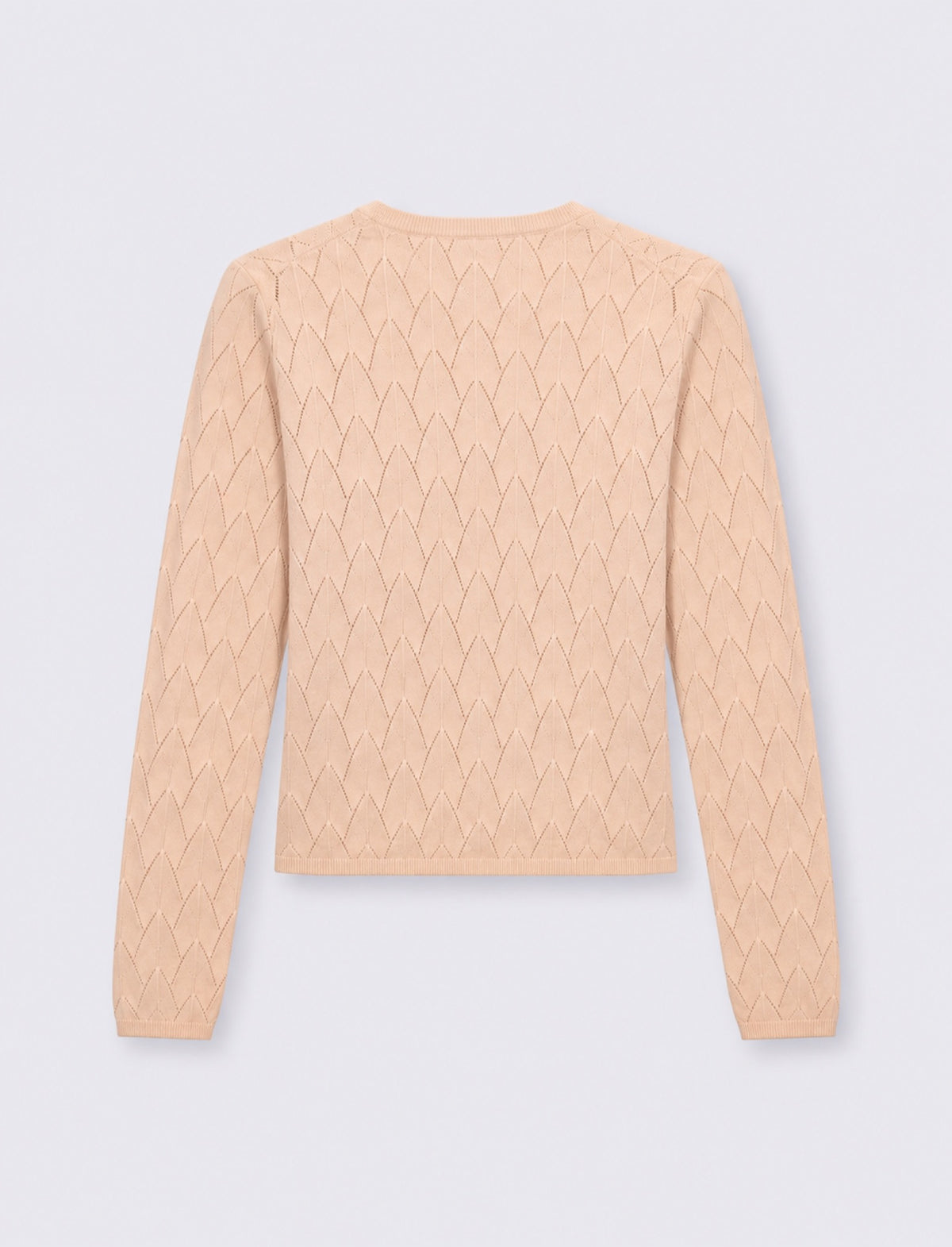 Maglia paricollo lavorata - Beige ecru