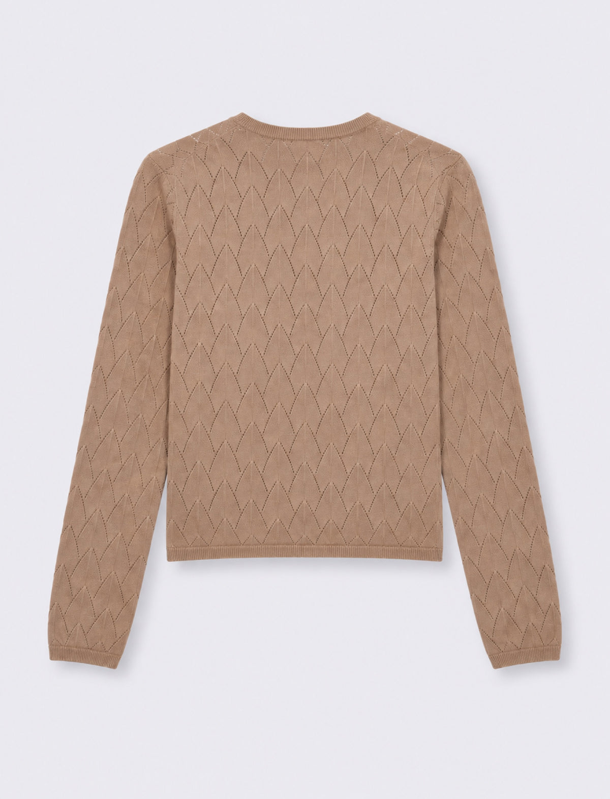 Maglia paricollo lavorata - Grigio talpa
