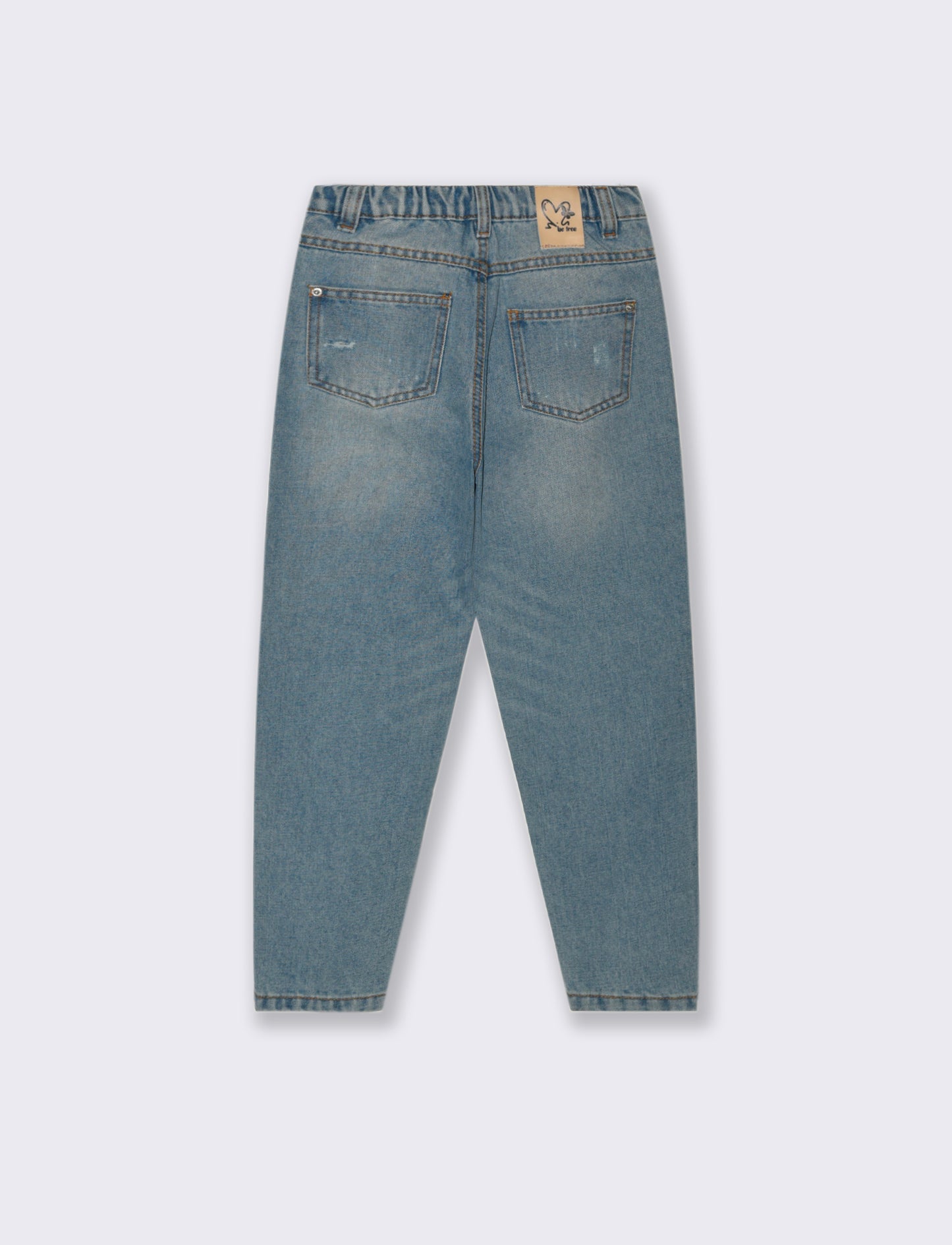 Jeans 5 tasche da bambina. - Denim
