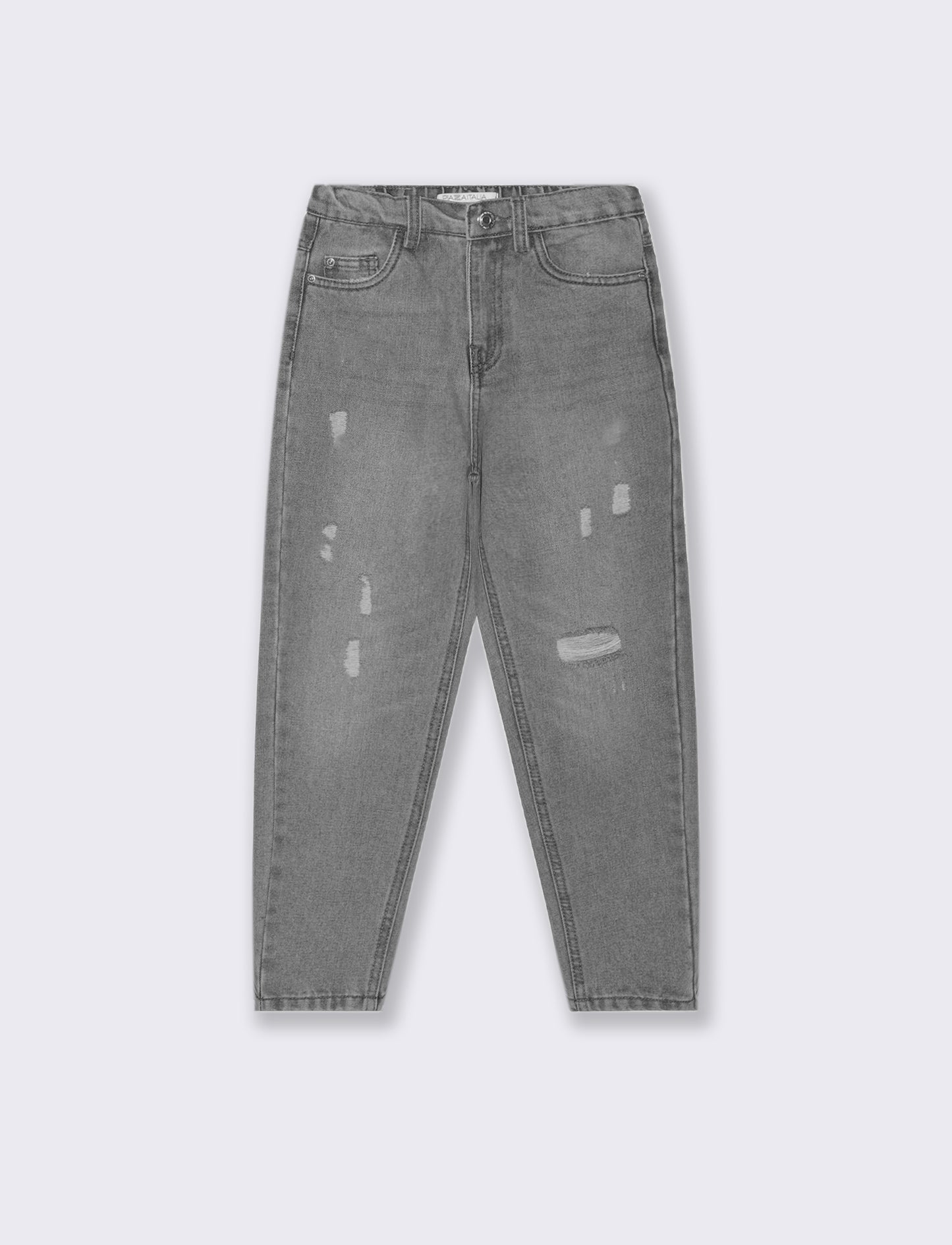 Jeans 5 tasche da bambina. - Grigio