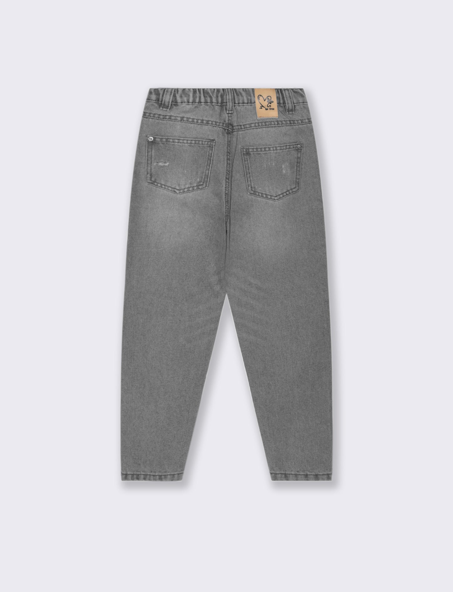 Jeans 5 tasche da bambina. - Grigio