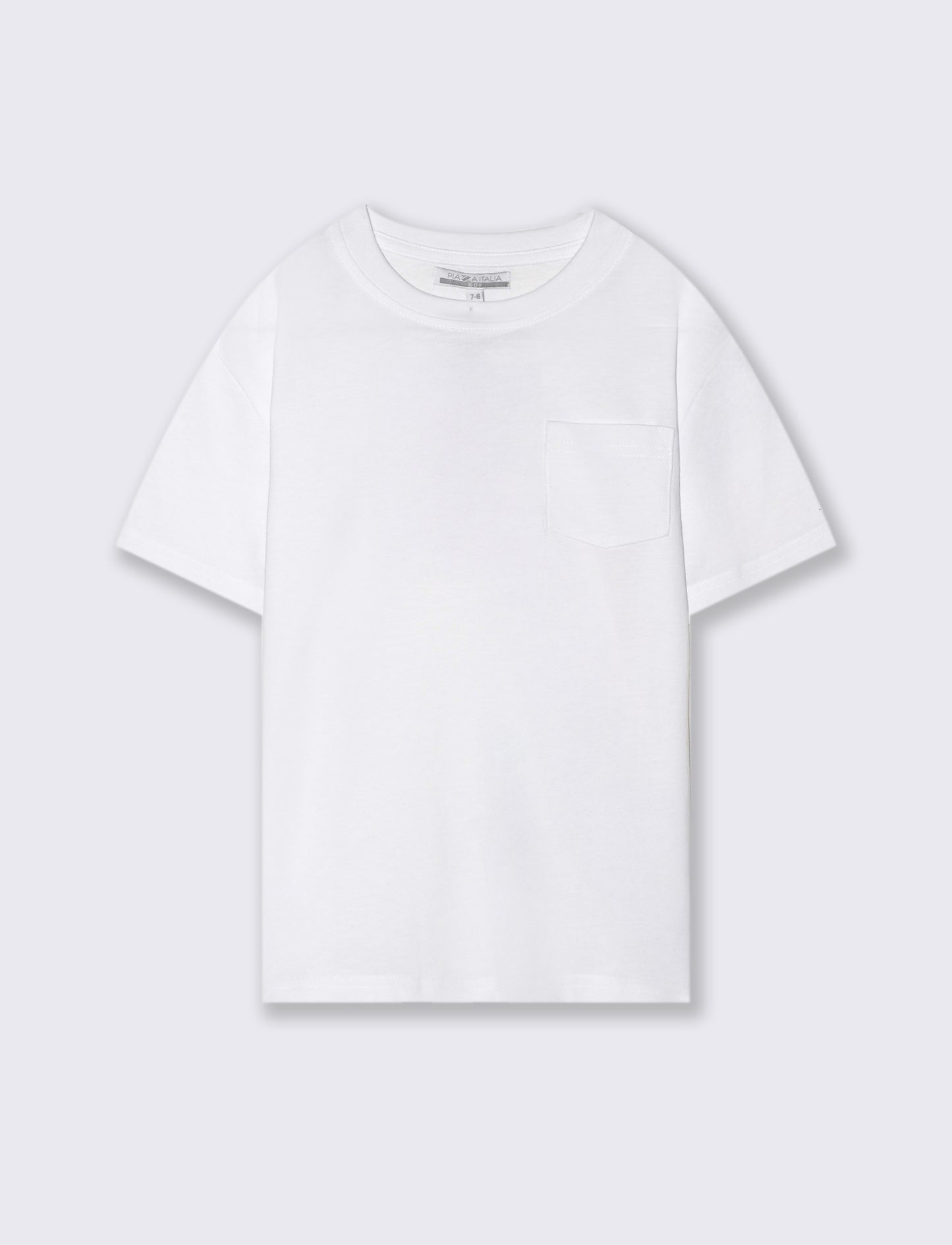 T-SHIRT GIROCOLLO CON TASCHINO - Bianco