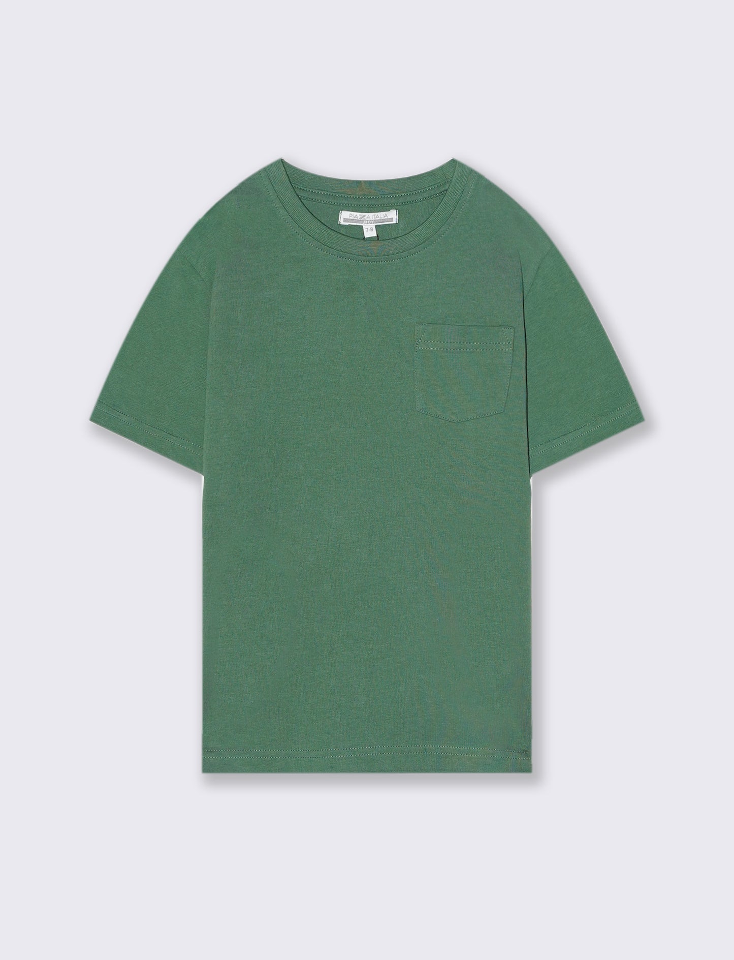 T-SHIRT GIROCOLLO CON TASCHINO - Verde